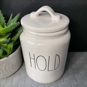 NWOT Rae Dunn white HOLD Canister